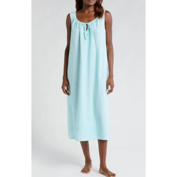 Nordstrom Sleeveless Midi Nightgown in Aqua M Perfect condition- NWT - Picture 1 of 10
